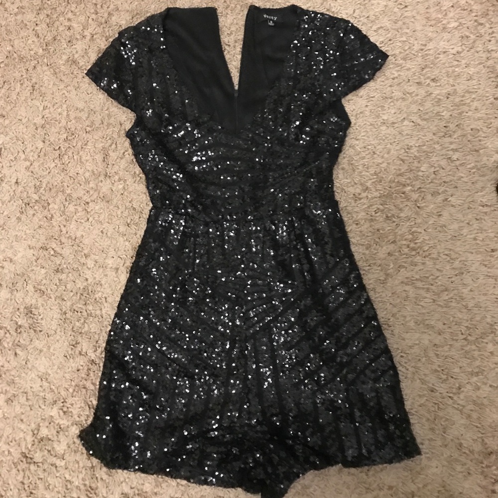Black sequin romper size small